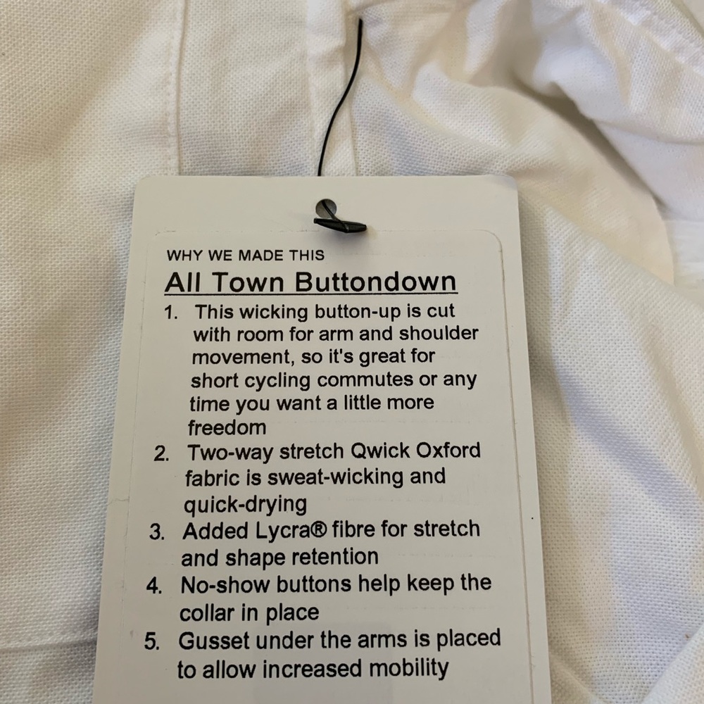 Lululemon all town button down white long sleeve - Picture 4 of 6